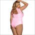 Plus Size Backless Lace Patchwork Sleeveless Bodysuits