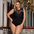 Plus Size Backless Lace Patchwork Sleeveless Bodysuits