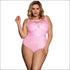 Plus Size Backless Lace Patchwork Sleeveless Bodysuits