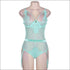 Plus Size Bodysuits See-through Lace Patchwork