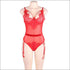 Plus Size Bodysuits See-through Lace Patchwork