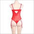 Plus Size Bodysuits See-through Lace Patchwork