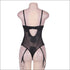 Plus Size Bodysuits See-through Lace Patchwork