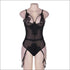 Plus Size Bodysuits See-through Lace Patchwork
