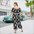 Plus Size Cool-shoulder Floral Print Defined Waist Jumpsuits