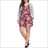 Plus Size Flower Print Defined Waist Sling Rompers
