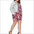 Plus Size Flower Print Defined Waist Sling Rompers