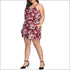 Plus Size Flower Print Defined Waist Sling Rompers