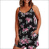 Plus Size Flower Print Defined Waist Sling Rompers