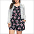 Plus Size Flower Print Defined Waist Sling Rompers