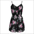 Plus Size Flower Print Defined Waist Sling Rompers