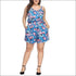Plus Size Flower Print Defined Waist Sling Rompers