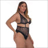Plus Size Lace Backless Hollow Bodysuits