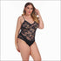Plus Size Lace Print Sling Bodysuits