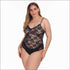Plus Size Lace Print Sling Bodysuits