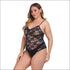 Plus Size Lace Print Sling Bodysuits