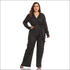 Plus Size Plaid V-neck Long Sleeve Lace-up Jumpsuits