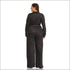 Plus Size Plaid V-neck Long Sleeve Lace-up Jumpsuits
