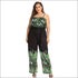 Plus Size Print Sling Wide-legged Jumpsuits