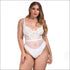 Plus Size See-through Lace Sling Bodysuits