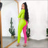 Plus Size Stand-collar Stitching Slim Jumpsuits