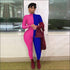 Plus Size Stand-collar Stitching Slim Jumpsuits