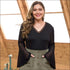Plus Size V-neck Mesh Patchwork Flare Sleeve Bodysuits