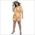Plus Size V Neck Short-sleeve Floral Print Rompers