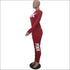 Plus Size Women Letter Print Long-sleeve Top And Pants Casual Two-piece Sets