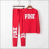 Plus Size Women Letter Print Long-sleeve Top And Pants Casual Two-piece Sets