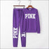 Plus Size Women Letter Print Long-sleeve Top And Pants Casual Two-piece Sets