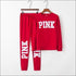 Plus Size Women Letter Print Long-sleeve Top And Pants Casual Two-piece Sets