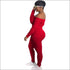 Plus Size Women Off-the-Shoulder Crop Top And Skinny Pants Sports Two-piece Set