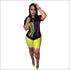 Plus Size Women Round Collar Print Top And Skinny Shorts