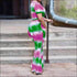 Plus Size Women Round Collar Print Top And Wide Leg Trousers Two-piece Set