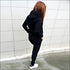 Plus Size Women Solid Color Drawstring Long Sleeve Pocket Design Hoodie And Pants