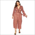 Polka Dot Printed Lace-up Top And Side Split Seven Pants Two-piece Set