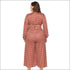 Polka Dot Printed Lace-up Top And Side Split Seven Pants Two-piece Set