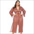 Polka Dot Printed Lace-up Top And Side Split Seven Pants Two-piece Set
