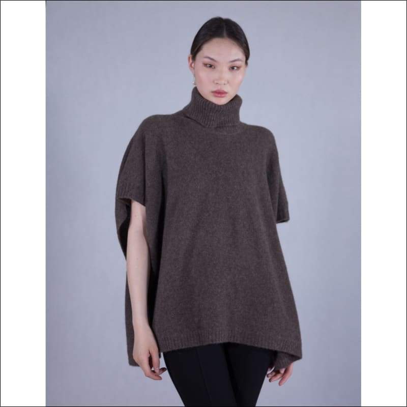 Poncho Uiya - One Size / Dark Brown / 100% yak wool - 
