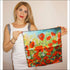 Poppies silk scarf 45x45 cm