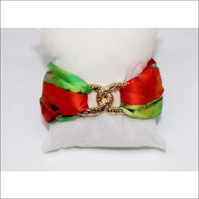 Poppies silk tie earring & bracelet set - Earrings