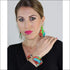 Poppies silk tie earring & bracelet set