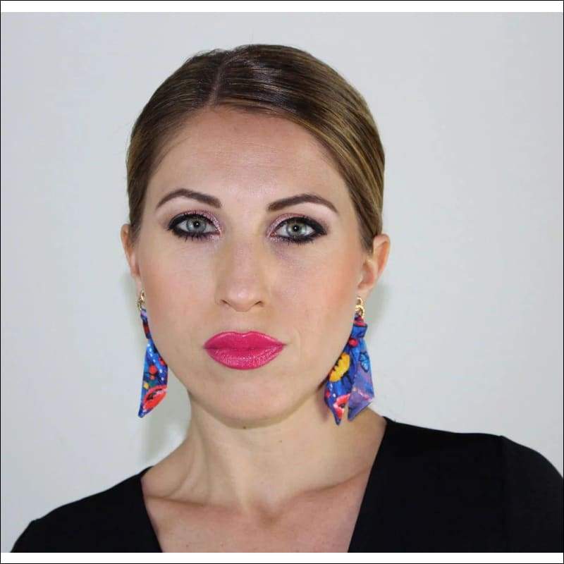 Poppy silk tie earring - Gold - Earrings