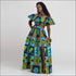 Print Off-the-Shoulder Crop Top And Side-slit Long Skirt