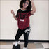 Print Short-sleeve T-Shirts And Skinny Pants Sports Two-piece Set