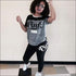 Print Short-sleeve T-Shirts And Skinny Pants Sports Two-piece Set