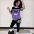 Print Short-sleeve T-Shirts And Skinny Pants Sports Two-piece Set