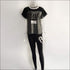 Print Short-sleeve T-Shirts And Skinny Pants Sports Two-piece Set