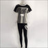 Print Short-sleeve T-Shirts And Skinny Pants Sports Two-piece Set
